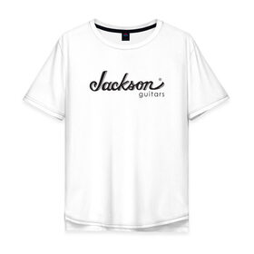 Мужская футболка хлопок Oversize с принтом Jackson logo , 100% хлопок | свободный крой, круглый ворот, “спинка” длиннее передней части | guitars | jackson | music | гитары | музыка