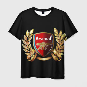 Мужская футболка 3D с принтом Arsenal , 100% полиэфир | прямой крой, круглый вырез горловины, длина до линии бедер | Тематика изображения на принте: арсенал