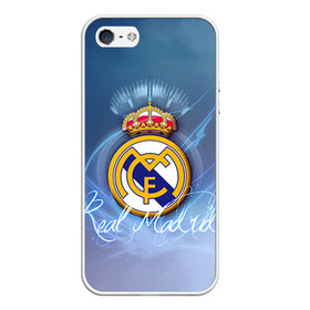 Чехол для iPhone 5/5S матовый с принтом Real Madrid , Силикон | Область печати: задняя сторона чехла, без боковых панелей | real madrid | реал мадрид | спорт | футбол