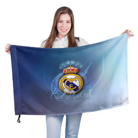 Флаг 3D с принтом Real Madrid , 100% полиэстер | плотность ткани — 95 г/м2, размер — 67 х 109 см. Принт наносится с одной стороны | real madrid | реал мадрид | спорт | футбол