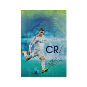 Обложка для паспорта матовая кожа с принтом Ronaldo , натуральная матовая кожа | размер 19,3 х 13,7 см; прозрачные пластиковые крепления | Тематика изображения на принте: роналдо
