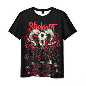 Мужская футболка 3D с принтом Slipknot , 100% полиэфир | прямой крой, круглый вырез горловины, длина до линии бедер | deth | rock | slipknot | баран | маска | мрак | рок | слипнот | череп