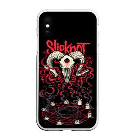 Чехол для iPhone XS Max матовый с принтом Slipknot , Силикон | Область печати: задняя сторона чехла, без боковых панелей | Тематика изображения на принте: deth | rock | slipknot | баран | маска | мрак | рок | слипнот | череп