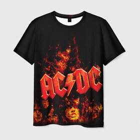 Мужская футболка 3D с принтом AC/DC , 100% полиэфир | прямой крой, круглый вырез горловины, длина до линии бедер | ac dc | acdc | rock | рок | эйсидиси