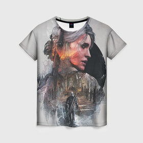 Женская футболка 3D с принтом Девушки Ведьмака , 100% полиэфир ( синтетическое хлопкоподобное полотно) | прямой крой, круглый вырез горловины, длина до линии бедер | ведьмак