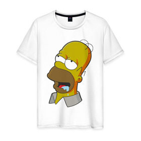 Мужская футболка хлопок с принтом Simpsons , 100% хлопок | прямой крой, круглый вырез горловины, длина до линии бедер, слегка спущенное плечо. | simpsons donut brain симпсон гомер homer