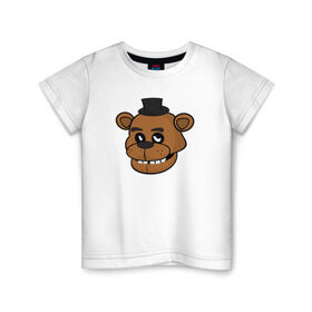 Детская футболка хлопок с принтом Freddy , 100% хлопок | круглый вырез горловины, полуприлегающий силуэт, длина до линии бедер | Тематика изображения на принте: five nights at freddys | fnaf | freddy | фнаф
