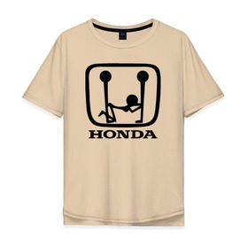 Мужская футболка хлопок Oversize с принтом Honda Logo Sexy , 100% хлопок | свободный крой, круглый ворот, “спинка” длиннее передней части | 