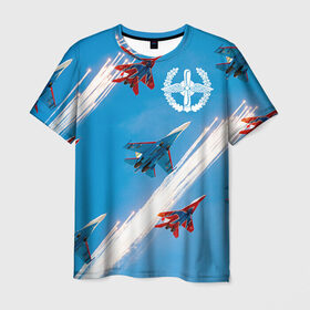 Мужская футболка 3D с принтом Самолеты , 100% полиэфир | прямой крой, круглый вырез горловины, длина до линии бедер | авиатор | авиация | ввс | герб | летчику | небо | самолет