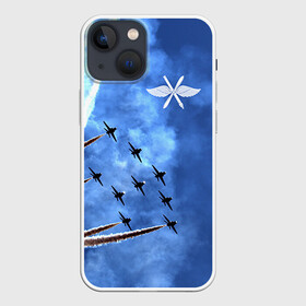 Чехол для iPhone 13 mini с принтом Самолеты в небе ,  |  | Тематика изображения на принте: авиатор | авиация | ввс | герб | летчику | небо | самолет | флаг