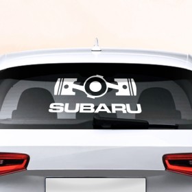 Наклейка на авто - для заднего стекла с принтом Subaru , ПВХ | Точные размеры наклейки зависят от выбранного изображения (ширина не больше 75 мм, высота не больше 45 мм) | Тематика изображения на принте: автобренд | лого | машина | субару