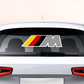 Наклейка на авто - для заднего стекла с принтом BMW , ПВХ | Точные размеры наклейки зависят от выбранного изображения (ширина не больше 75 мм, высота не больше 45 мм) | 