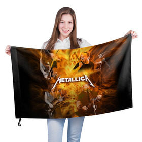 Флаг 3D с принтом METALLICA , 100% полиэстер | плотность ткани — 95 г/м2, размер — 67 х 109 см. Принт наносится с одной стороны | metallica | rock | металлика | метла | рок
