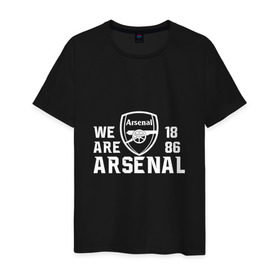 Мужская футболка хлопок с принтом We are Arsenal , 100% хлопок | прямой крой, круглый вырез горловины, длина до линии бедер, слегка спущенное плечо. | 