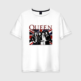 Женская футболка хлопок Oversize с принтом Queen band , 100% хлопок | свободный крой, круглый ворот, спущенный рукав, длина до линии бедер
 | england | freddie | mercury | queen   легендарная рок группаqueen | фредди меркьури