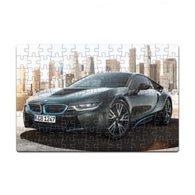 Пазл магнитный 126 элементов с принтом BMW I8 , полимерный материал с магнитным слоем | 126 деталей, размер изделия —  180*270 мм | bmw i8
