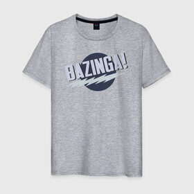 Мужская футболка хлопок с принтом Black Big Bang Theory Bazinga , 100% хлопок | прямой крой, круглый вырез горловины, длина до линии бедер, слегка спущенное плечо. | Тематика изображения на принте: black big bang theory bazinga теория большого