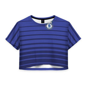 Женская футболка 3D укороченная с принтом Chelsea Diego Gosta , 100% полиэстер | круглая горловина, длина футболки до линии талии, рукава с отворотами | chelsea | diego gosta | football | фк | футбол | челси