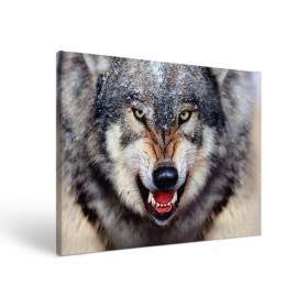 Холст прямоугольный с принтом Волк , 100% ПВХ |  | Тематика изображения на принте: волк | животные | злой волк | зубы | оскал