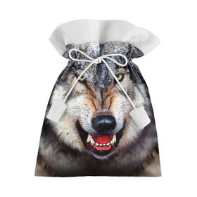 Подарочный 3D мешок с принтом Волк , 100% полиэстер | Размер: 29*39 см | Тематика изображения на принте: волк | животные | злой волк | зубы | оскал