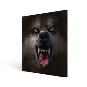 Холст квадратный с принтом Злой волк , 100% ПВХ |  | Тематика изображения на принте: волк | животные | злой волк | зубы | оскал