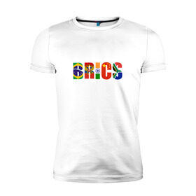 Мужская футболка премиум с принтом BRICS - БРИКС , 92% хлопок, 8% лайкра | приталенный силуэт, круглый вырез ворота, длина до линии бедра, короткий рукав | бразилия