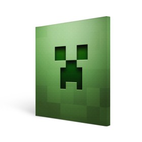 Холст квадратный с принтом Minecraft , 100% ПВХ |  | крипер