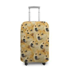 Чехол для чемодана 3D с принтом Doge , 86% полиэфир, 14% спандекс | двустороннее нанесение принта, прорези для ручек и колес | doge
