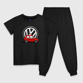 Детская пижама хлопок с принтом Golf mk I , 100% хлопок |  брюки и футболка прямого кроя, без карманов, на брюках мягкая резинка на поясе и по низу штанин
 | golf | vw
