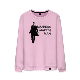 Мужской свитшот хлопок с принтом Manners Maketh Man , 100% хлопок |  | manners maketh man kingsman кингсман