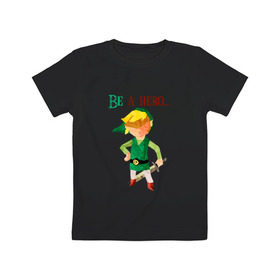 Детская футболка хлопок с принтом Link (The Legend of Zelda) , 100% хлопок | круглый вырез горловины, полуприлегающий силуэт, длина до линии бедер | Тематика изображения на принте: the legend of zelda | wii | wiiu | игры