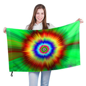 Флаг 3D с принтом Tie dye , 100% полиэстер | плотность ткани — 95 г/м2, размер — 67 х 109 см. Принт наносится с одной стороны | tie dye