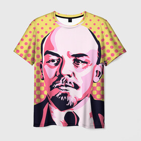 Мужская футболка 3D с принтом Поп-арт. Ленин , 100% полиэфир | прямой крой, круглый вырез горловины, длина до линии бедер | lenin | ильич | ленин | поп арт | ретро | ссср | товарищ