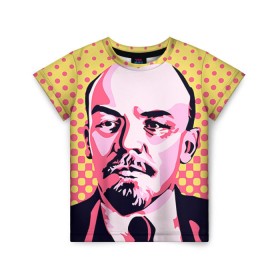 Детская футболка 3D с принтом Поп-арт. Ленин , 100% гипоаллергенный полиэфир | прямой крой, круглый вырез горловины, длина до линии бедер, чуть спущенное плечо, ткань немного тянется | lenin | ильич | ленин | поп арт | ретро | ссср | товарищ