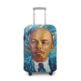 Чехол для чемодана 3D с принтом Ленин по мотивам Ван Гога , 86% полиэфир, 14% спандекс | двустороннее нанесение принта, прорези для ручек и колес | lenin | ван гог | ильич | ленин | ретро | ссср | товарищ