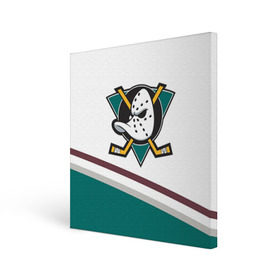 Холст квадратный с принтом Anaheim Ducks Selanne , 100% ПВХ |  | Тематика изображения на принте: anaheim ducks selanne | nhl | спорт | хоккей