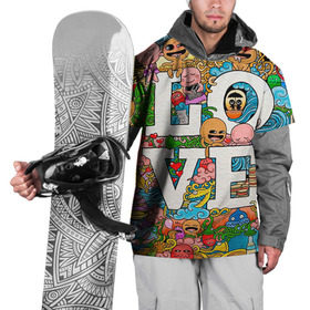 Накидка на куртку 3D с принтом стикербомбинг , 100% полиэстер |  | Тематика изображения на принте: 