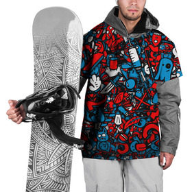 Накидка на куртку 3D с принтом стикербомбинг , 100% полиэстер |  | Тематика изображения на принте: sticker bombing | комикс | стикер | стикер бомбинг | стикербомбинг