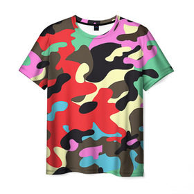 Мужская футболка 3D с принтом Камуфляж , 100% полиэфир | прямой крой, круглый вырез горловины, длина до линии бедер | Тематика изображения на принте: army | military | армия | камуфляж
