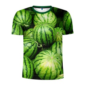 Мужская футболка 3D спортивная с принтом Арбузы , 100% полиэстер с улучшенными характеристиками | приталенный силуэт, круглая горловина, широкие плечи, сужается к линии бедра | арбуз | еда | фрукт | ягода