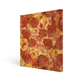 Холст квадратный с принтом Пицца , 100% ПВХ |  | pizza | еда | пицца | фастфуд