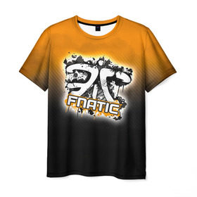 Мужская футболка 3D с принтом Fnatic team , 100% полиэфир | прямой крой, круглый вырез горловины, длина до линии бедер | fnatic