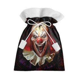 Подарочный 3D мешок с принтом Зомби клоун , 100% полиэстер | Размер: 29*39 см | Тематика изображения на принте: halloween | злодей | злой | клоун | монстр | хэлоуин
