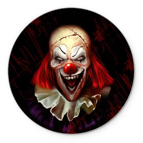 Коврик круглый с принтом Зомби клоун , резина и полиэстер | круглая форма, изображение наносится на всю лицевую часть | halloween | злодей | злой | клоун | монстр | хэлоуин