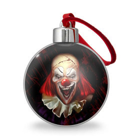 Ёлочный шар с принтом Зомби клоун , Пластик | Диаметр: 77 мм | Тематика изображения на принте: halloween | злодей | злой | клоун | монстр | хэлоуин