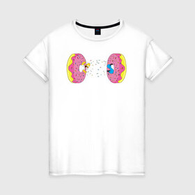 Женская футболка хлопок с принтом Donut Portal , 100% хлопок | прямой крой, круглый вырез горловины, длина до линии бедер, слегка спущенное плечо | 