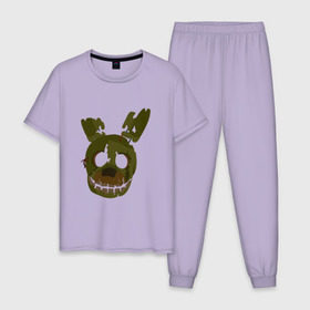 Мужская пижама хлопок с принтом FNaF Springtrap , 100% хлопок | брюки и футболка прямого кроя, без карманов, на брюках мягкая резинка на поясе и по низу штанин
 | fnaf | фнаф