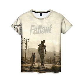 Женская футболка 3D с принтом Fallout , 100% полиэфир ( синтетическое хлопкоподобное полотно) | прямой крой, круглый вырез горловины, длина до линии бедер | fallout | бункер | постапокалиптические | фалаут | фаллаут | фолаут | фоллаут