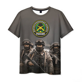 Мужская футболка 3D с принтом Мотострелковые войска , 100% полиэфир | прямой крой, круглый вырез горловины, длина до линии бедер | армия | войска | мотострелки | пехота | силовые войска