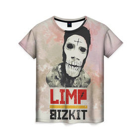 Женская футболка 3D с принтом Limp Bizkit , 100% полиэфир ( синтетическое хлопкоподобное полотно) | прямой крой, круглый вырез горловины, длина до линии бедер | bizkit | limp | limp bizkit | бизкит | лимп | лимп бизкит | лимпбизкит | рок